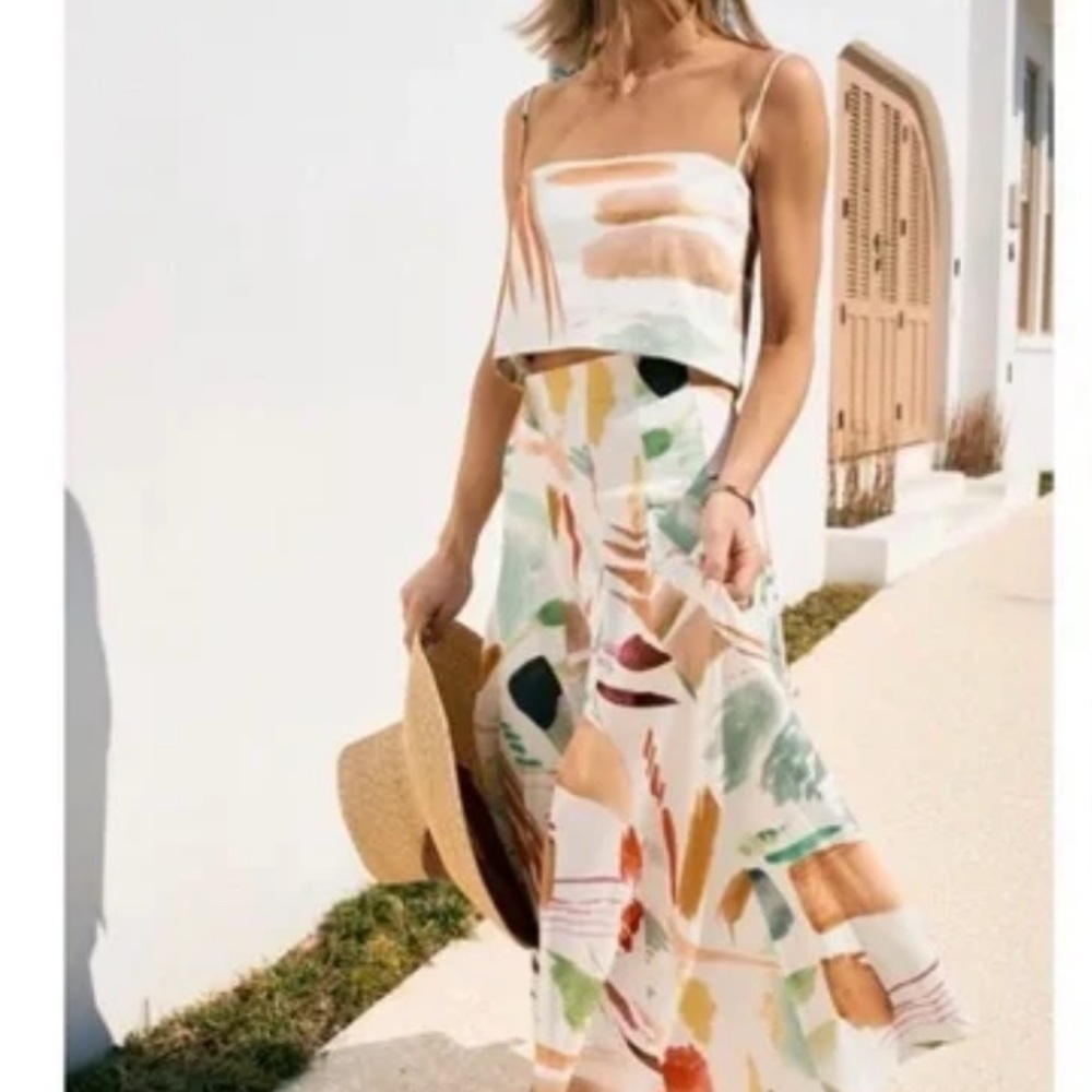 Multicolor Abstract Print Women's Skirt
